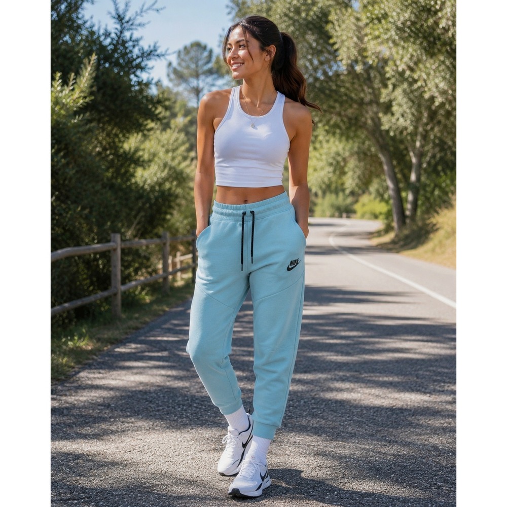 Nike Tech Fleece Jogger Pants Womens Small Light Blue Athletic Lounge Wear